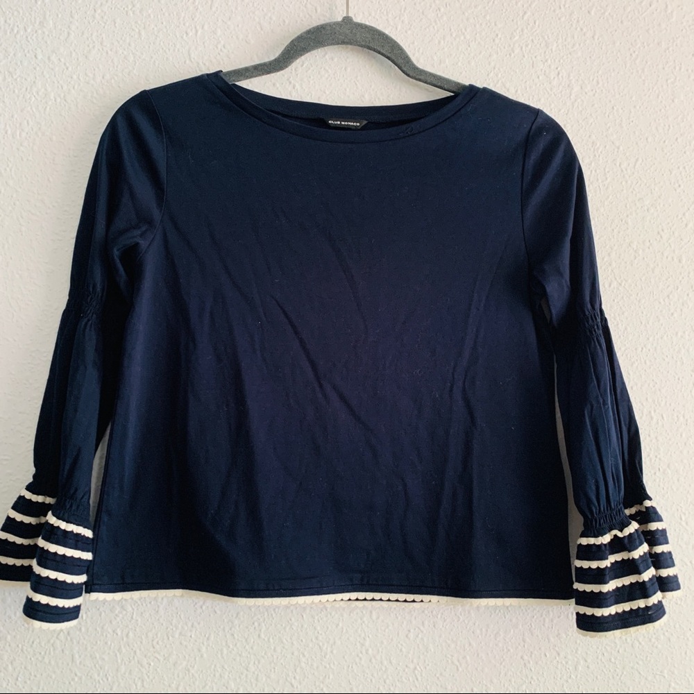 Club Monaco EUC Ruffle Sleeve Top Size S